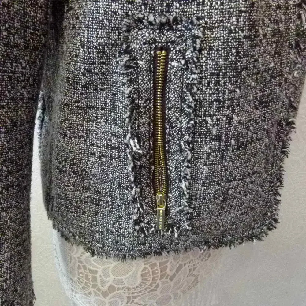 LKNW Michael Kors Tweed Fringe Blazer jacket 12
